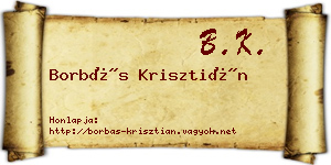 Borbás Krisztián névjegykártya